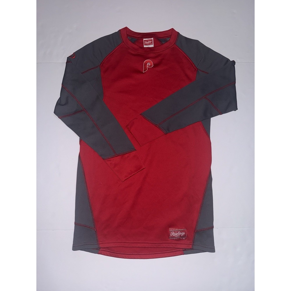 VTG Rawlings Philadelphia Phillies Long Sleeve Athletic MLB Center Logo Shirt